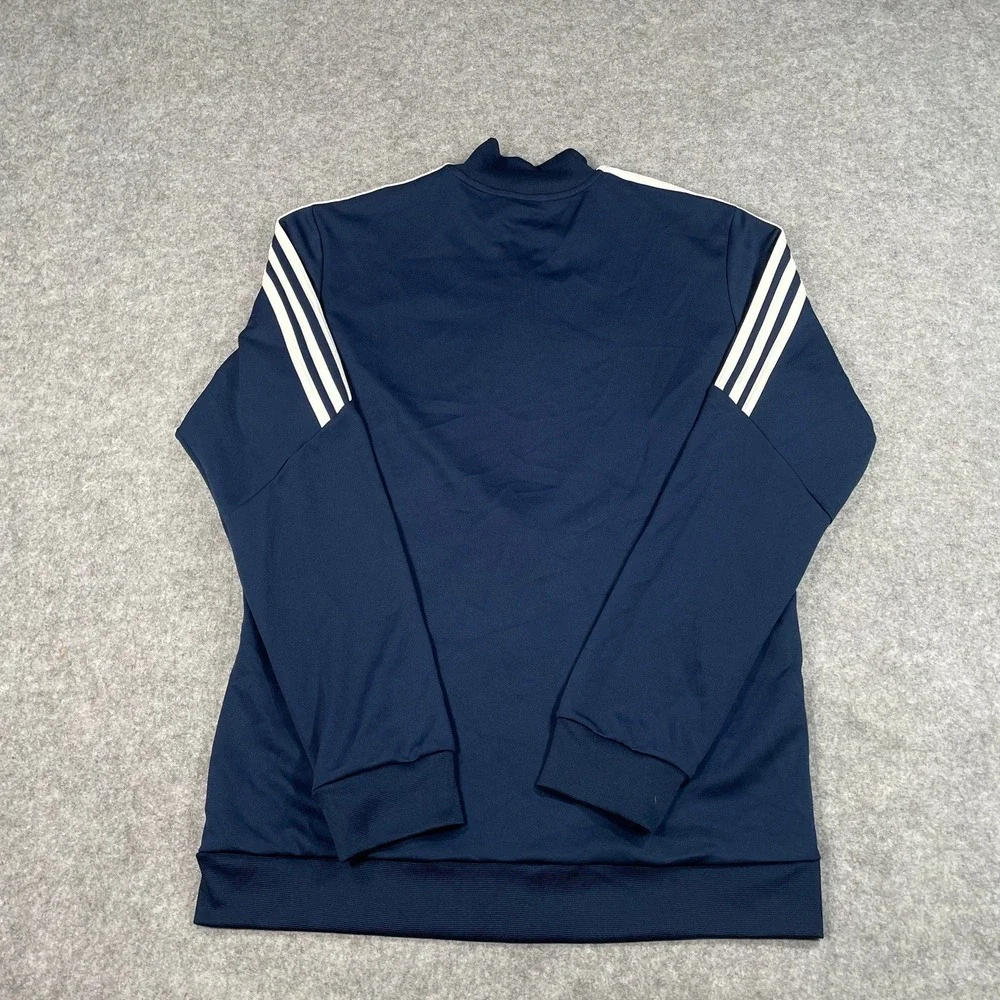 Adidas AEROREADY Mens Jacket L Navy Blue Striped AEROREADY performance fabric
